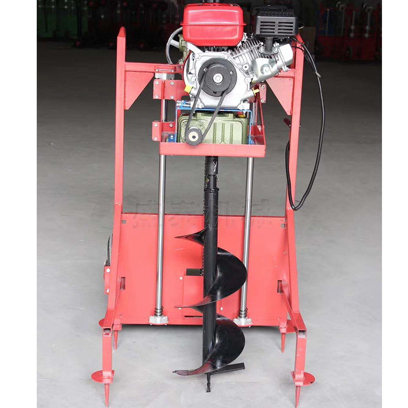 农用打洞机地钻挖坑小型种植机大功率两冲汽油钻地机地钻挖坑机