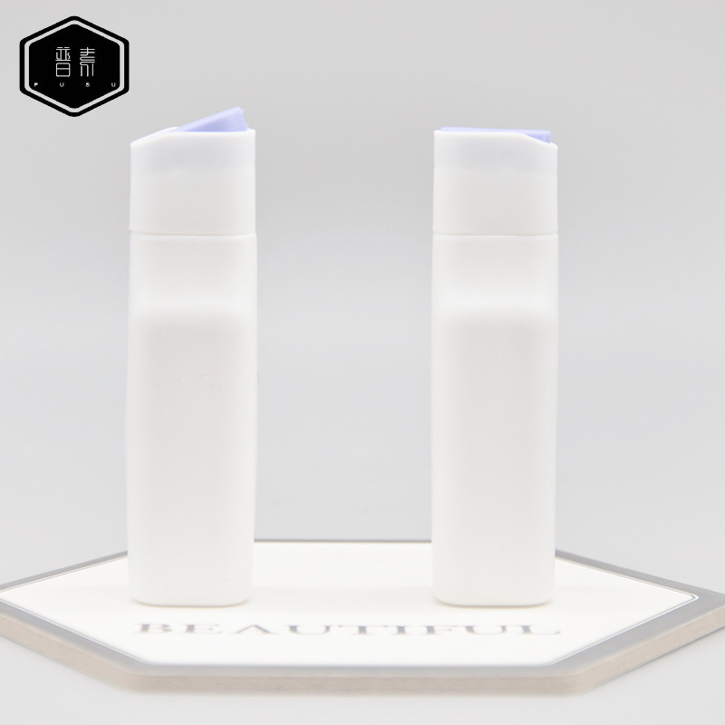 30mlPE化妆品小样分装瓶 白色千秋盖挤压乳液四方瓶 洗发水包装瓶