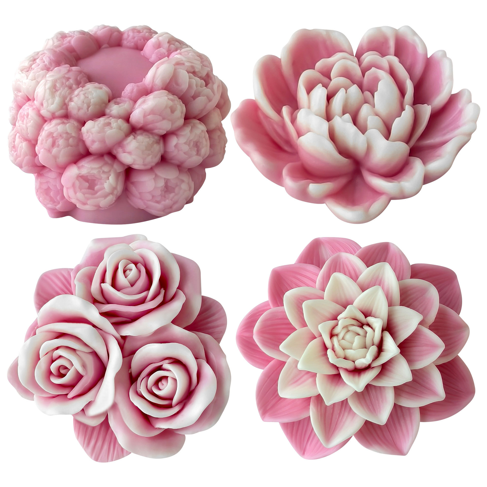 Jiahui rosa molde de silicona pastel molde de horneado diy flor estereoscópica yeso piedra