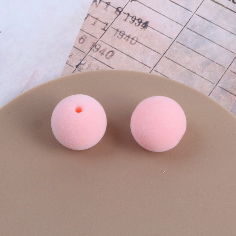 16mm彩色直孔植绒珠通孔圆珠串珠简约百搭diy饰品配件材料批发|undefined