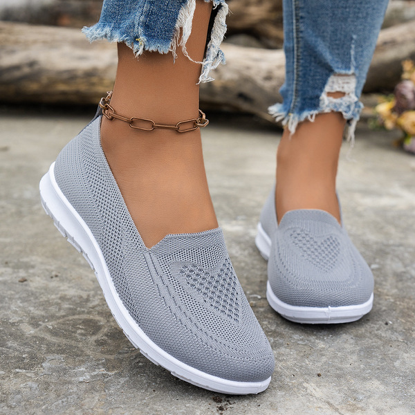autumn breathable lightweight “mom shoes” flat made of mesh low-cut
