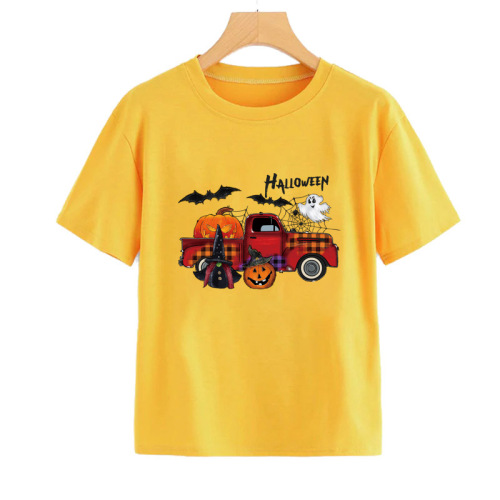 Bestselling Ghost Festival Children's Apparel Heat Transfer Halloween Car Bat Kids Clothing Handmade DIY Heat Transfer