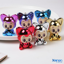 卡通电镀渐变小狐狸挂件亚克力diy吊件挂圈钥匙扣包饰手链配件