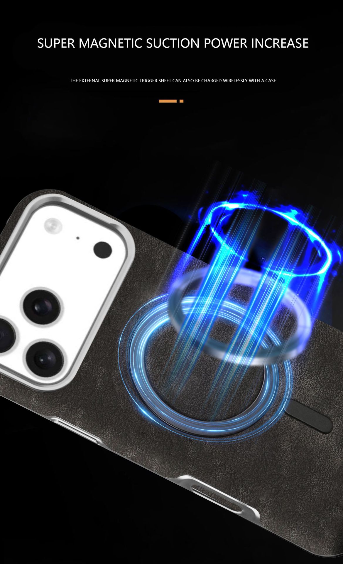 Ốp lưng da cao cấp từ tính cho iPhone 17 Pro Max, thiết kế mạ điện sang trọng — Đen quý phái, Xanh lam quý ông, Nâu thanh lịch, Nâu mocha chi tiết 2