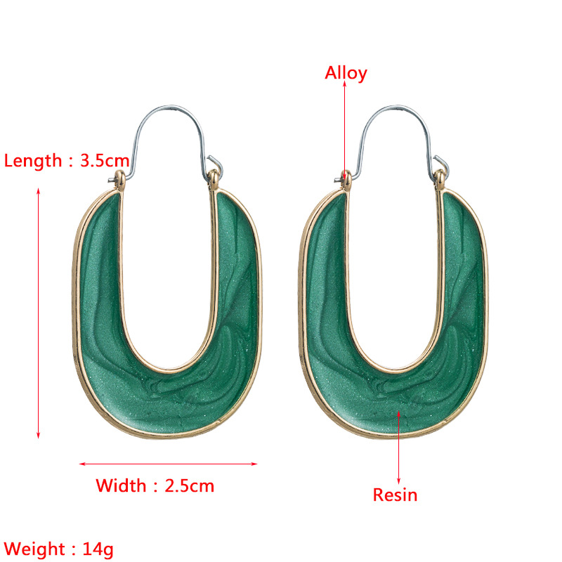 Simple Alloy Resin Geometric Niche Design Hollow Earrings display picture 1