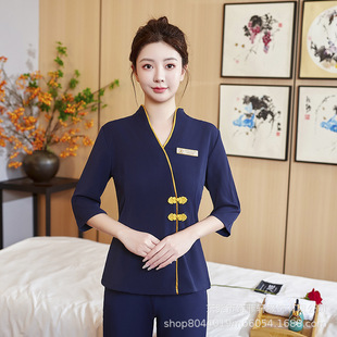 Spa Professional Clothing Autumn and Winter Women's Fashion Elegant Foot Massage Foot Bath Technician Clothing Korean Style Beauty Salon Work Clothes Suit