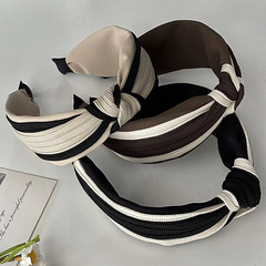 小香風寬邊發箍女秋冬黑白簡約高顱頂發卡飾品復古高級感百搭頭飾