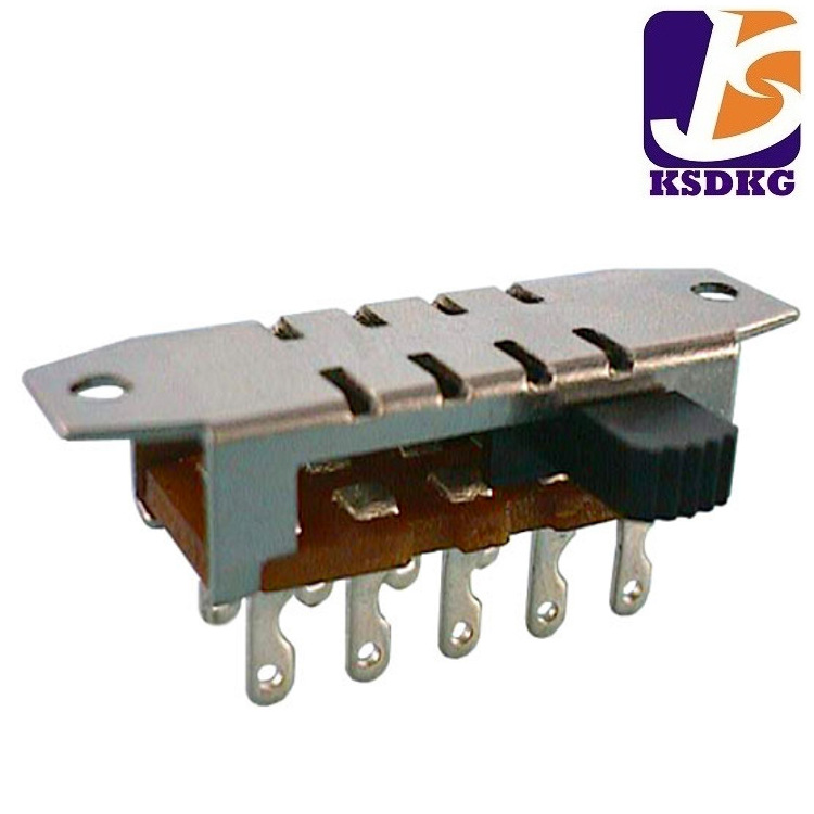 拨动开关卧式 医疗设备4档拨动开关 2P4T滑动开关行程4柄长2-10