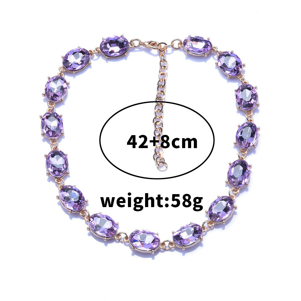 Glam Retro Oval Crystal Rhinestones Alloy Wholesale Bracelets Necklace display picture 1