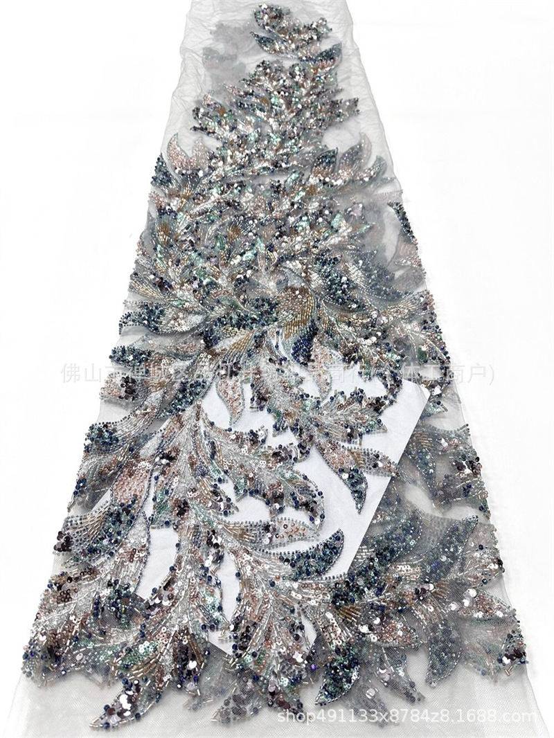 Fábrica directa industria pesada 6 tipos de tela bordada de cuentas de lujo vestido de boda cintura cola de pescado pequeña tela de cola image 8