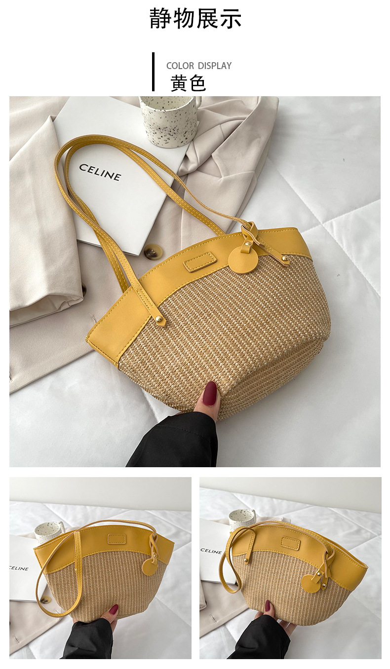 Korean casual fashion straw woven portable handbagspicture11