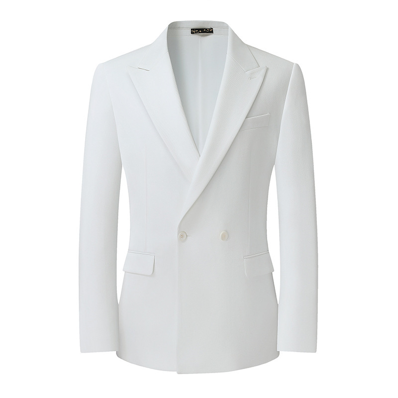 2026 Autumn New Men's Loose Fit Youth Plus Size Business Casual Blazer White Suit