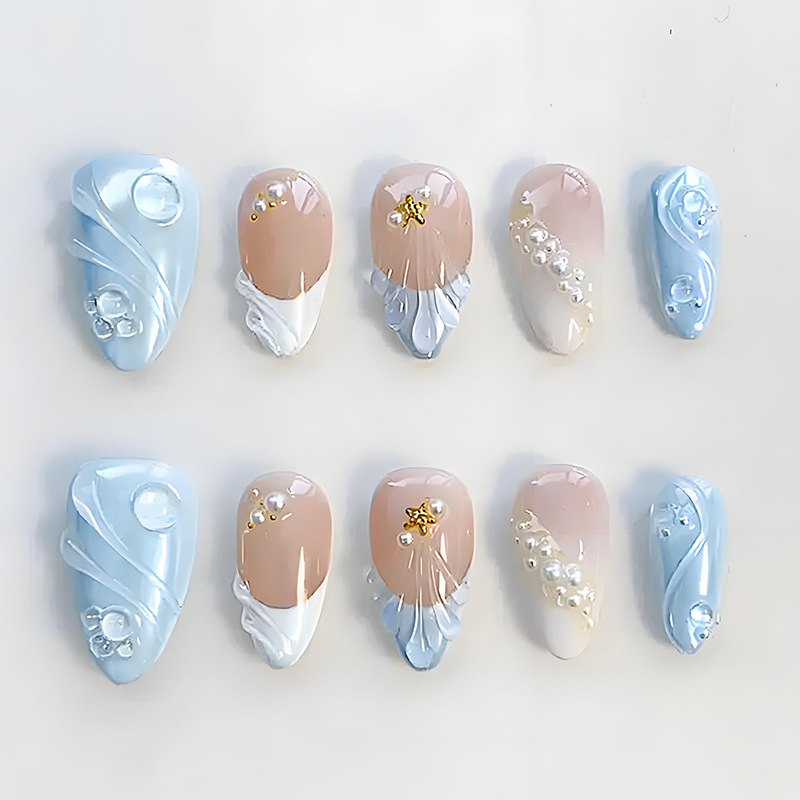 Cross-Border Foreign Trade Hot-Selling 30Pcs Acrylic Traceless Short Almond-Shaped Wearable Nails Finished Removable Fake Nails Wholesale Cross-Border Foreign Trade Hot-Selling 30Pcs Acrylic Traceless Short Almond-Shaped Wearable Nails Finished Removable Fake Nails Wholesale