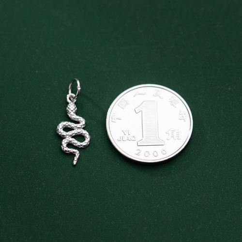 S925 silver electroplated gold zodiac snake pendant pendant bracelet material pendant DIY jewelry accessories wholesale Q0431