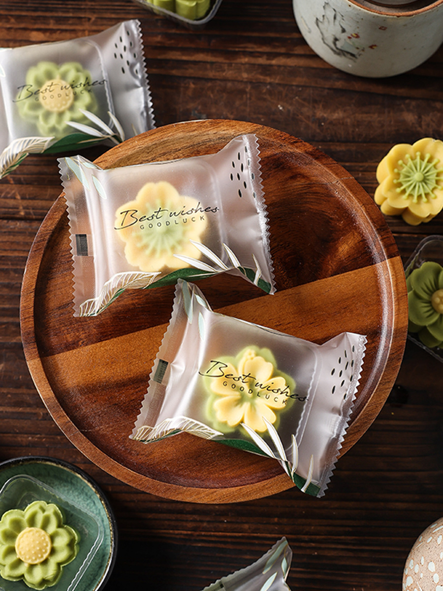 绿豆糕包装袋月饼机封子自封带托迷你冰皮中秋30g5小克2024盒单独