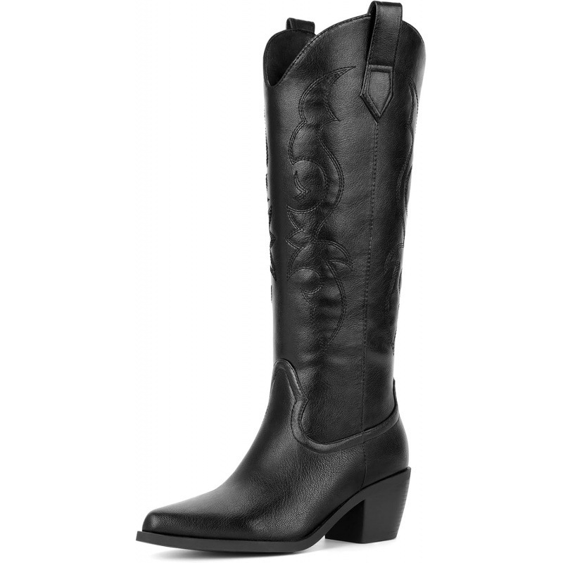 Women's White Cowboy Boots, Wide Calf Rhinestone Cowboy Boots, Women's Knee-High Western Boots, Country Boots with Side Zipper Women's White Cowboy Boots, Wide Calf Rhinestone Cowboy Boots, Women's Knee-High Western Boots, Country Boots with Side Zipper