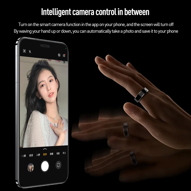 Intelligenter Wearable-Ring mit Herzfrequenz-, Blutsauerstoff- und Stressmessung, Kurzvideo-, Blätter- und Like-Funktion_voghion.com