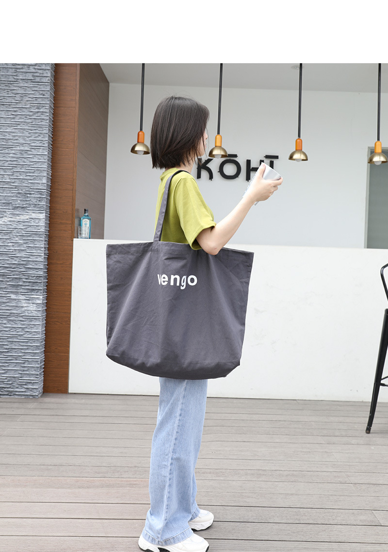 Women's Large Canvas Letter Streetwear Open Canvas Bag display picture 6