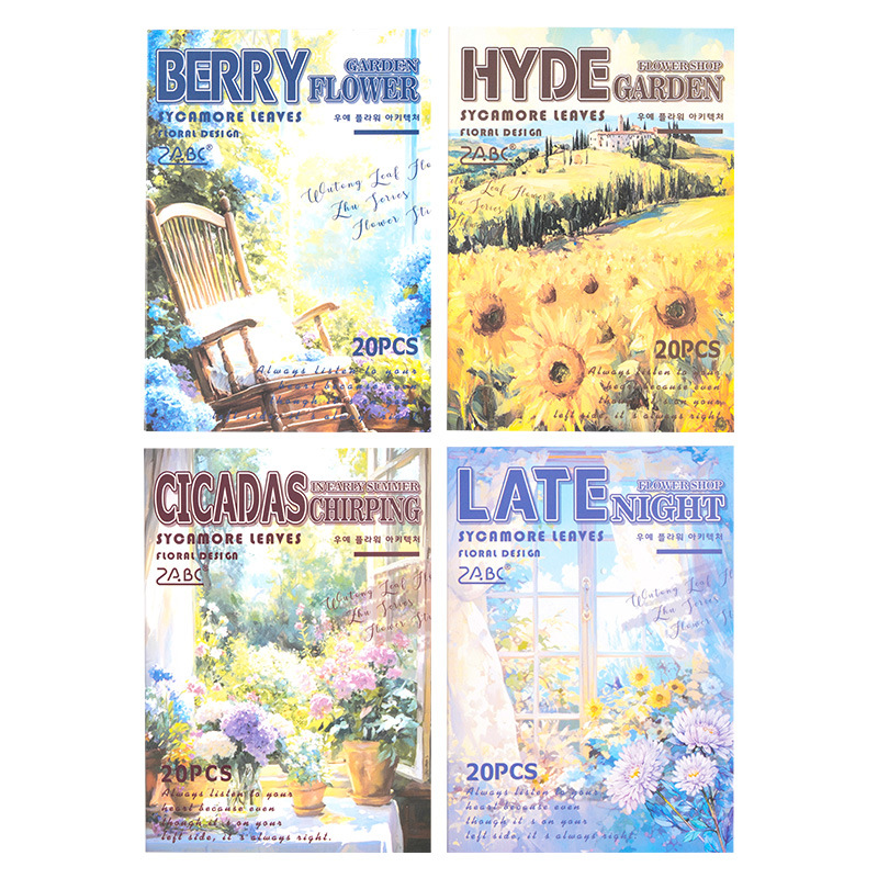 Banye Flower Building Transparente Impermeable Pet Sticker Libro de pegatinas de diario de cuenta manual de bricolaje Libro de pegatinas de paisaje de flores transfronterizas