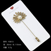 Metal artificial stone inlay, brooch, suit, decorations, bright catchy style, with gem