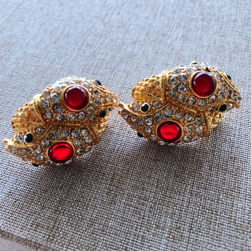 Silver Needle Electroplating Real Gold Red Gemstone Diamond Stud Earrings display picture 6