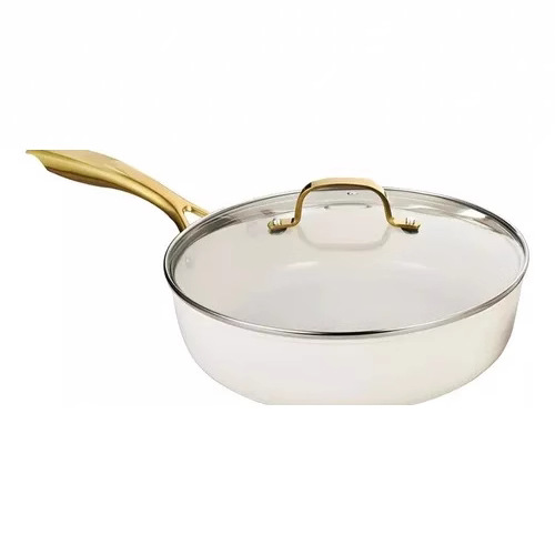 Venta directa de fábrica mango de galvanoplastia olla de cerámica para el hogar olla antiadherente olla de aluminio olla de leche sartén sartén olla de sopa comercio exterior regalo al por mayor