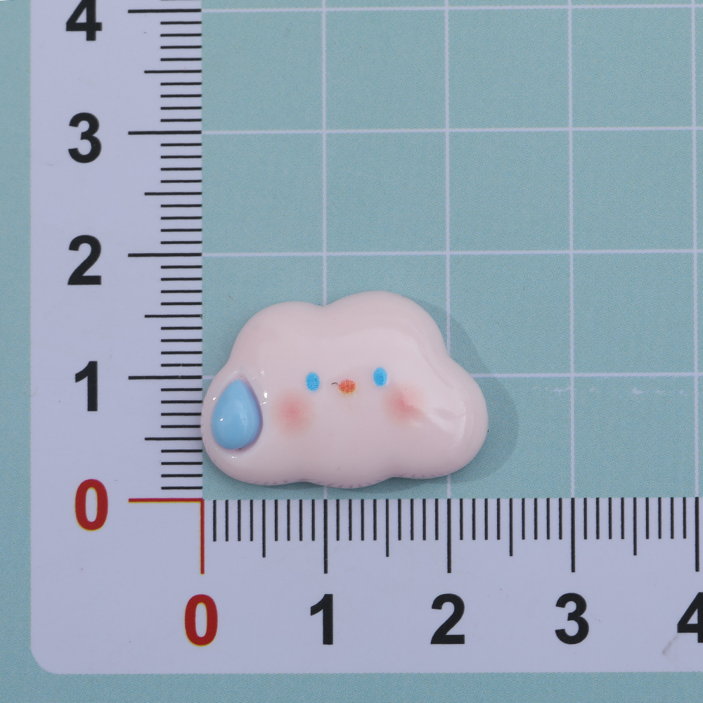 Dibujos animados colorido silencioso nube resina accesorios DIY brillante expresión horquilla teléfono caso llavero material hecho a mano