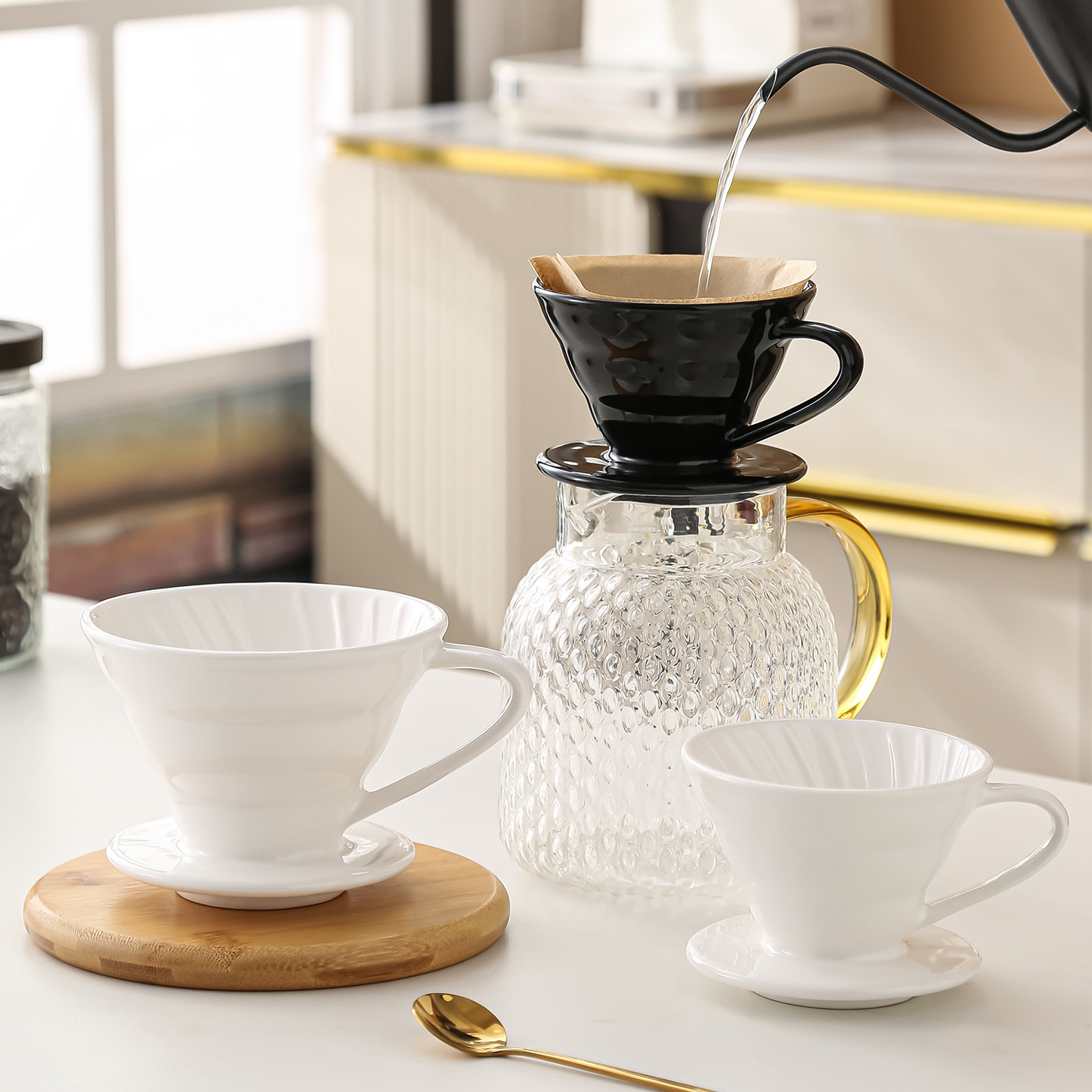 Taza Filtro de Café de Goteo V60 de Porcelana para Hogar image 3