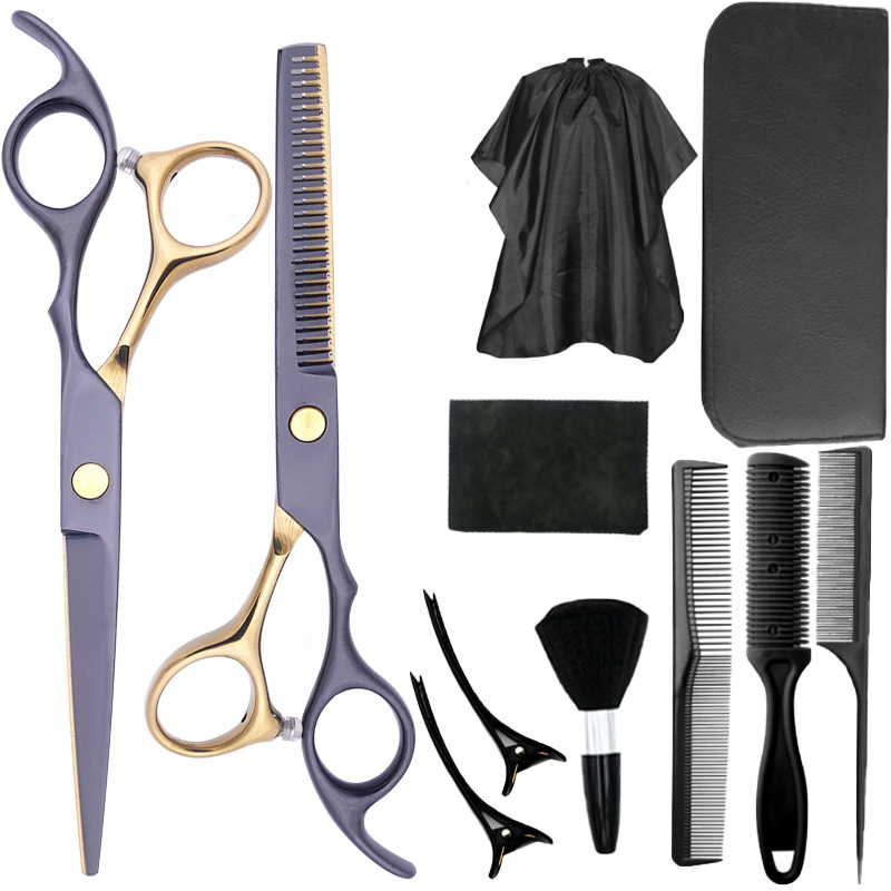 Tijeras para el cabello Zhangjiagang especiales para el cabello fino y roto, tijeras planas, flequillo, estilista transfronterizo, juego de tijeras de doble uso
