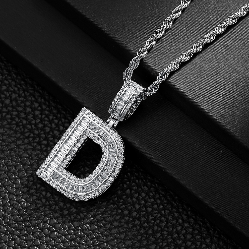 Hip-hop cross-border colgante de letras azúcar de cristal collar de zircon explosión ins joyería personalizada nicho diseño colgante para hombres y mujeres