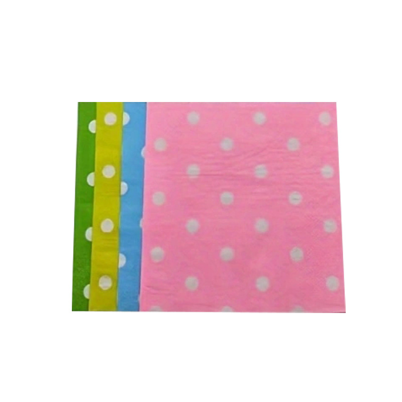 Servilletas de lunares desechables de comercio exterior transfronterizo, suministros para fiestas de cumpleaños, accesorios decorativos, pañuelos cuadrados multicolores
