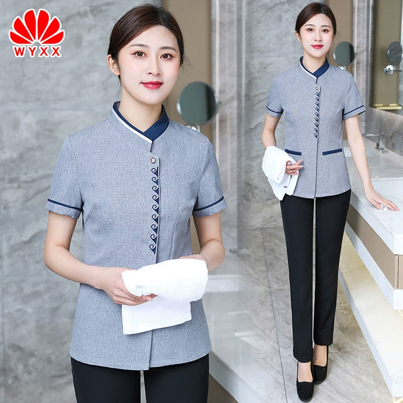Чистка недвижимости Одежда Лето с коротким рукавом дышащий отель гостевая комната тетя уборка больницы уборка ПА Рабочая форма