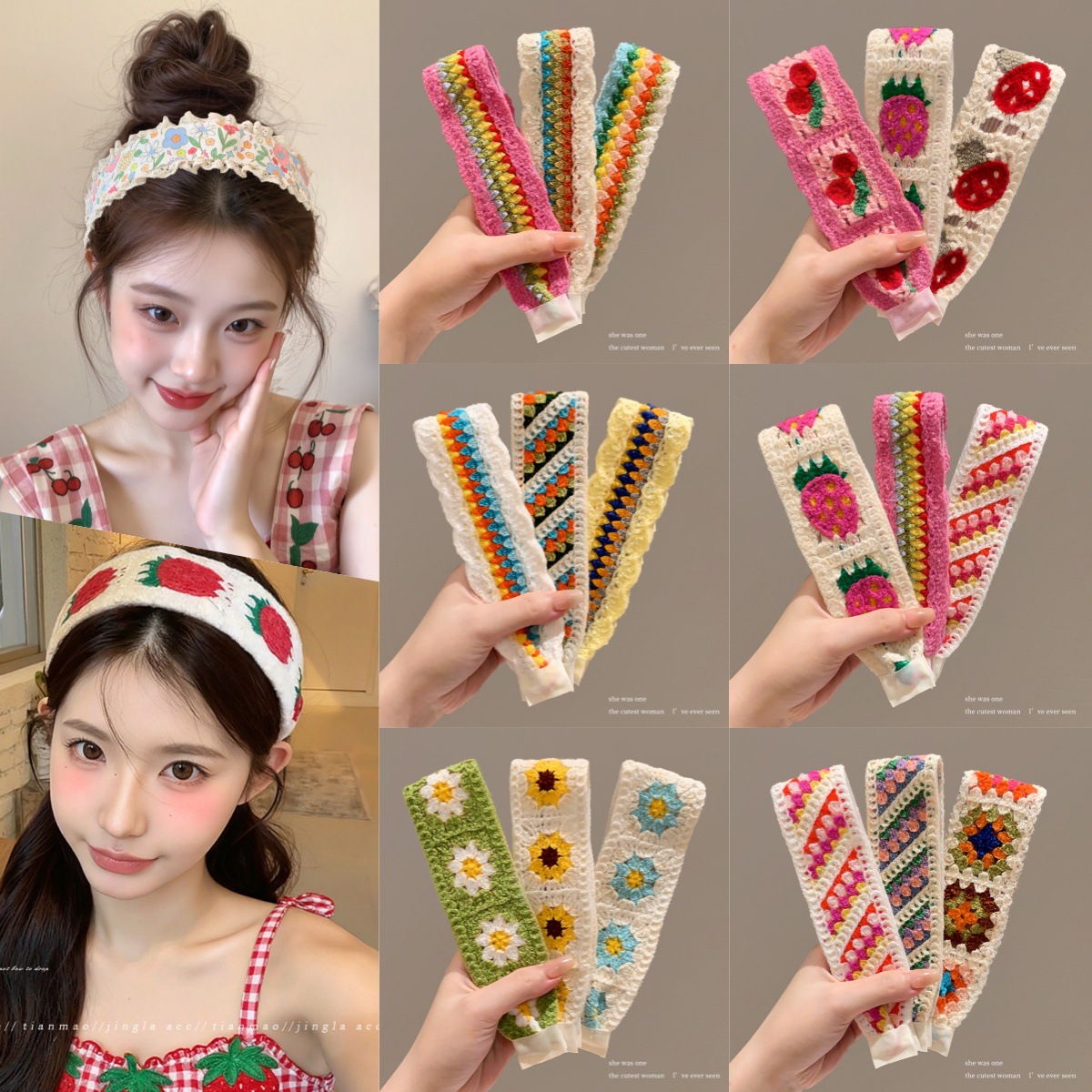 Hair tidying tool, versatile and cute magic hair patch, 2026 new lace knitted headband hair accessory