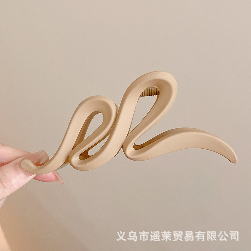 咖色磨砂抓夹女2025年新款发夹后脑勺大号发量多鲨鱼夹子发卡头饰|undefined