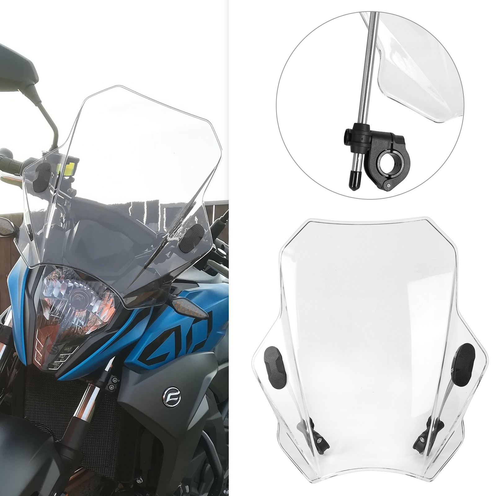 Suitable for Motorcycles, Universal Windshield, Rain Protection, Full Range of Street Bikes, Windshield Modification Bracket