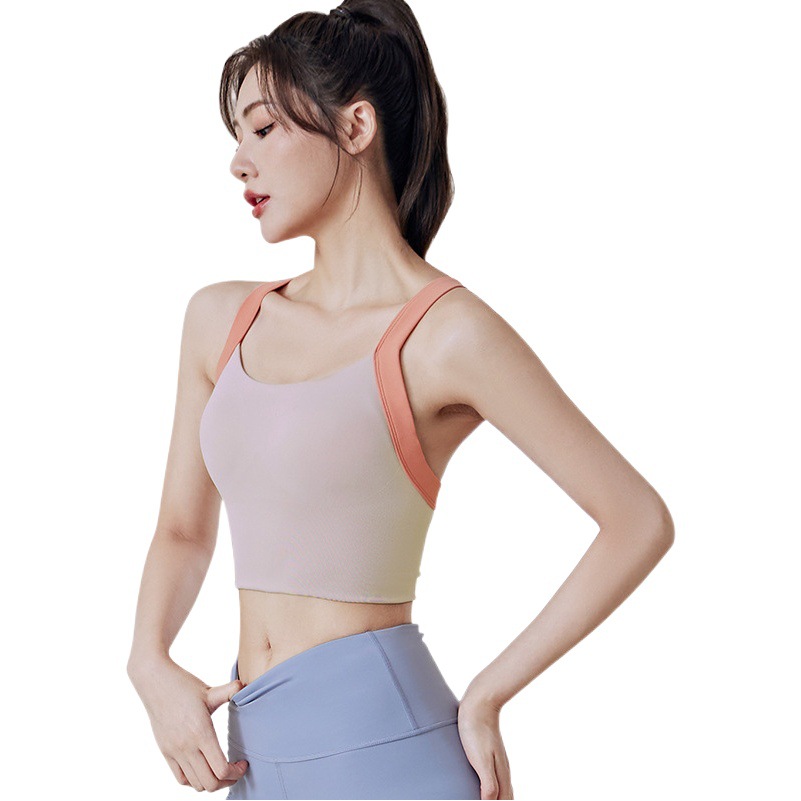 Juyi Tang integrado fijo doble correa de hombro breasted inalámbrico a prueba de golpes push-up mama colección fitness yoga ropa interior deportiva