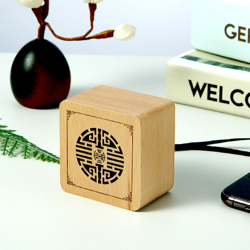 A Series Solid Wood Bluetooth Speaker, Small Gift LOGO, Outdoor Portable Speaker, Factory Direct Supply