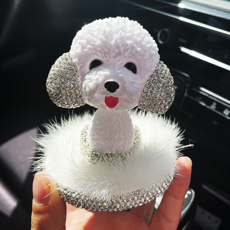 Coches de cabeza de perro adornos personalidad creativa adornos interiores adornos de automóviles adornos de automóviles mujeres