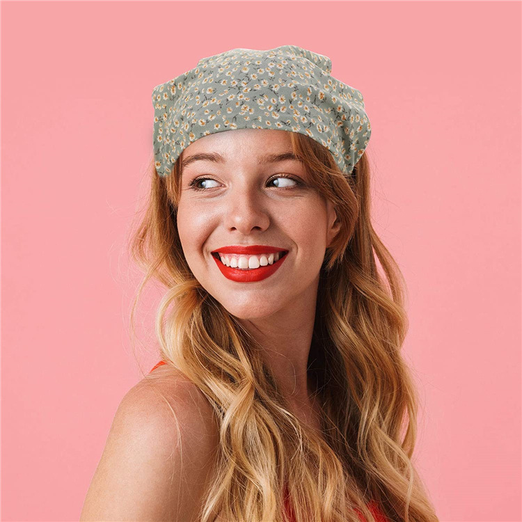 2024 foulard elastico floreale da donna foulard sottile in tessuto floreale europeo e americano accessori per capelli triangolari_voghion.com