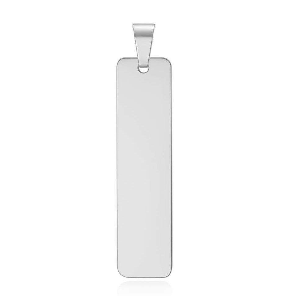 Stainless Steel Long Bar 10MM Military Tag Laser Engraving Necklace Simple Trendy Men's Pendant Sweater Chain Jewelry_voghion.com
