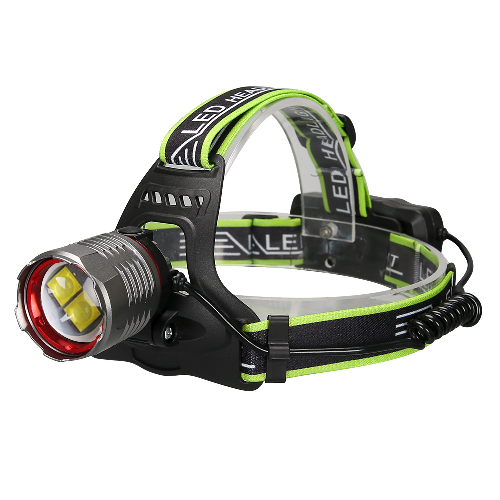 Luz transfronteriza iluminación al aire libre iluminación láser blanca luz de alto brillo de alarma de fluorescencia recargable de aleación de aluminio faro de zoom