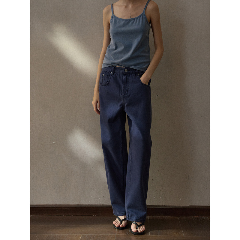 [Shiji] Autumn New Arrivals: Tapered, Washed Cotton-Look, Retro, Relaxed-Fit, Versatile Casual and Workwear Jeans M63616
