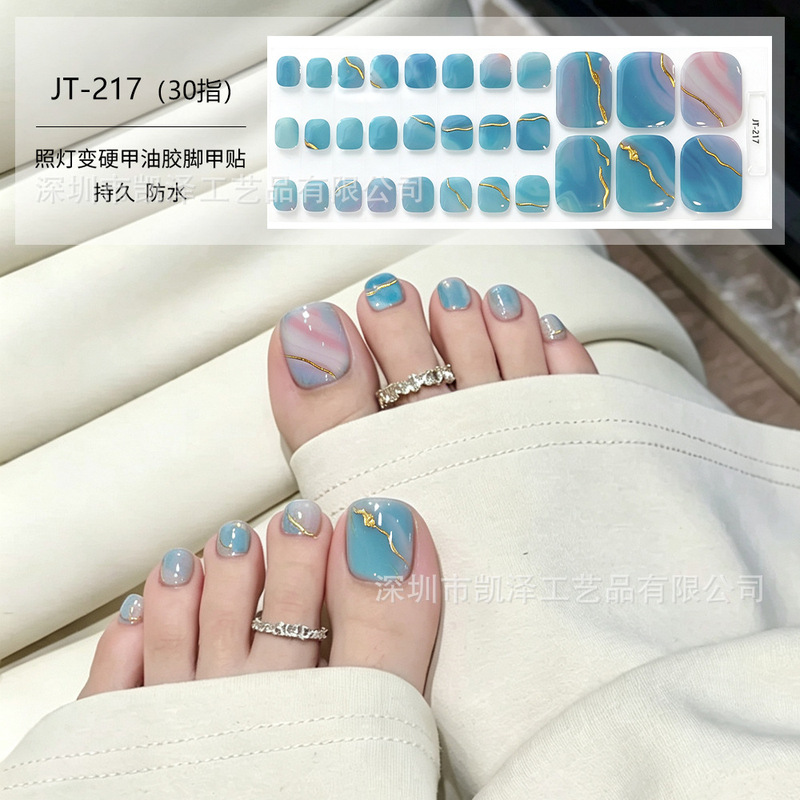 Toe nail stickers cross-border new summer foot stickers semi-cured gel toe nail stickers in stock wholesale waterproof Toe nail stickers cross-border new summer foot stickers semi-cured gel toe nail stickers in stock wholesale waterproof