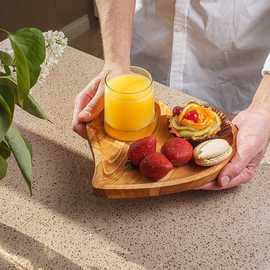 家用木质爱心形状托盘竹制现代简约坚果零食托盘不规则形蔬菜摆盘