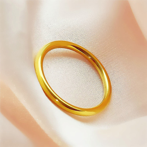Advanced photosensitive surface plain titanium steel ring for women, cold style, simple, fashionable, light luxury, 18k gold tail ring, index finger ring