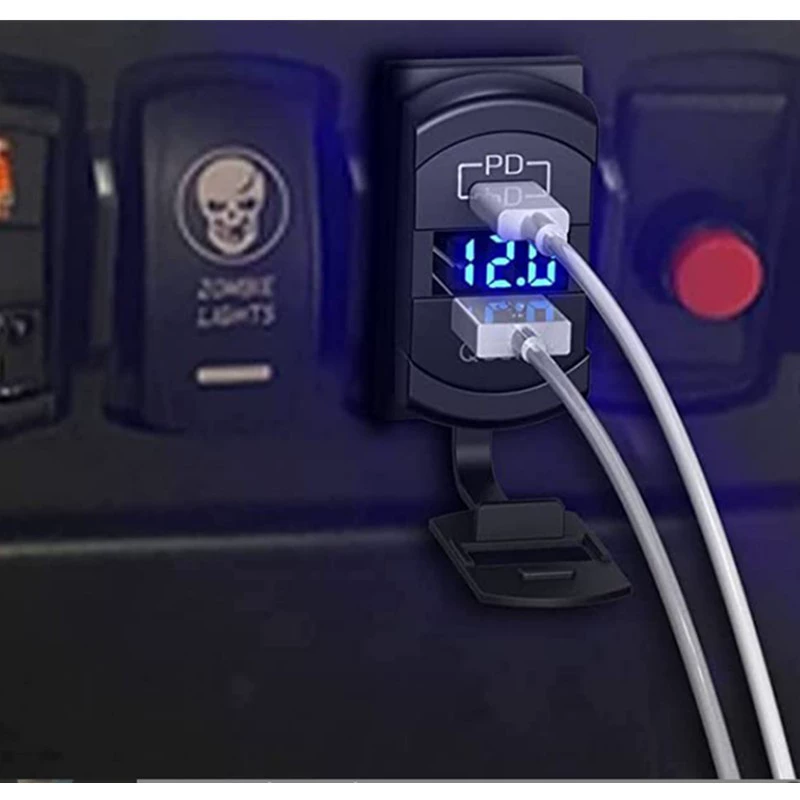 Автомобильное зарядное устройство USB с QC+PD, PD3.0 для автомобиля, модифицированное Bachs RV-предохранение типа USB-плата