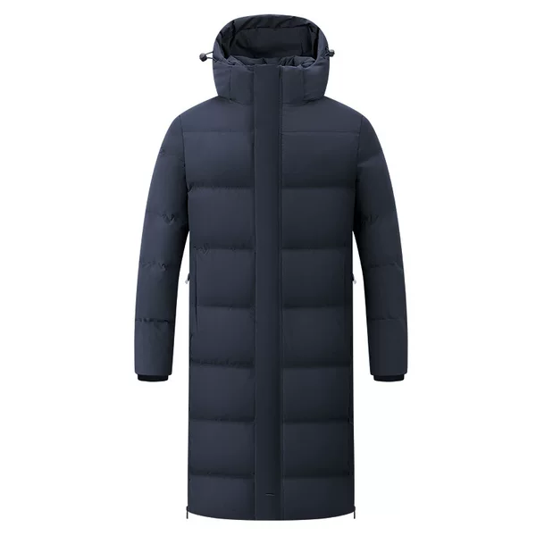 Winter down Jacket Long Sports down Coat Men's Long Over-The-Knee Sports Student Body College Winter Training Suit