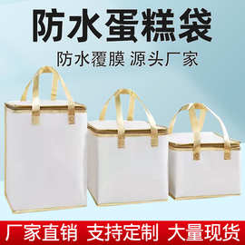 加厚白色无纺布手提腹膜蛋糕保温袋外卖保冷包印LOGO工厂现货批发
