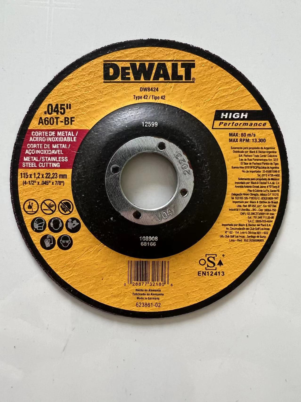 Fabricante Dewei rueda de molienda de metal acero inoxidable disco de corte disco de molienda 115-350 pieza de rueda de molienda al por mayor