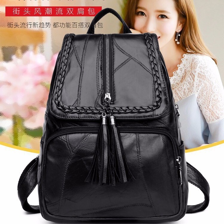 2025 Casual Women's Backpack Pu Tassel Versatile Women's Bag Student Bag Travel School Bag Women's Work Travel Business Travel Bag